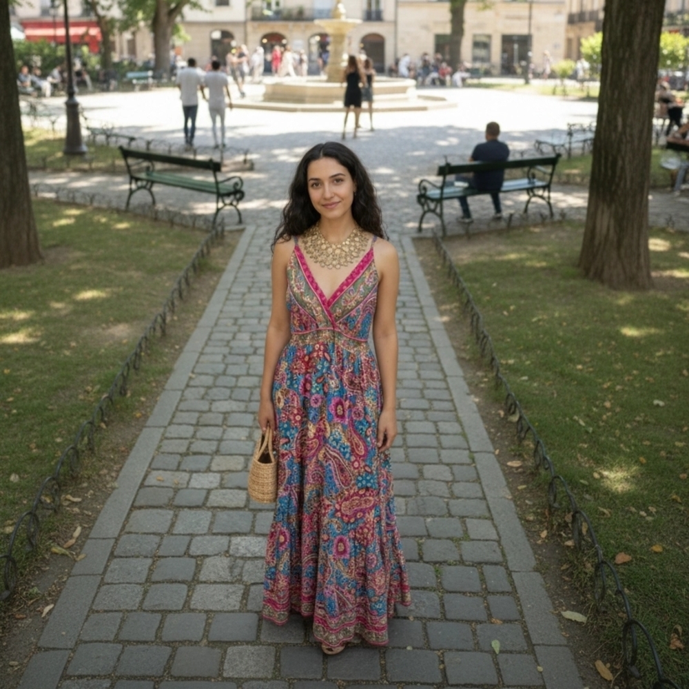 Multicolor Paisley Maxi Dress